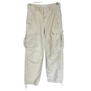 Tna Aritzia Cream Cargo Baggy Combat Pants Pockets Streetwear Dystopian Size 0